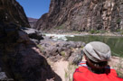Scouting Horn Creek rapid on day 7.